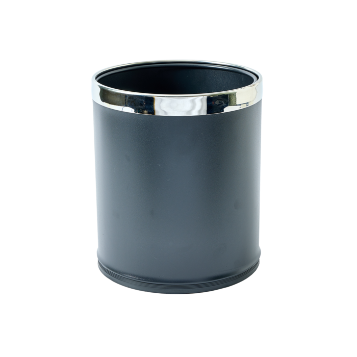 hotel Round Bin Black Painted Iron